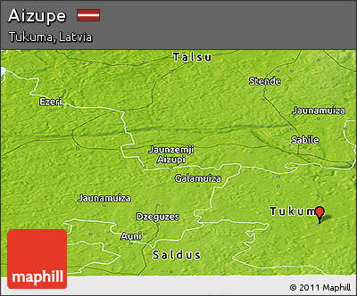 Physical Panoramic Map of Aizupe