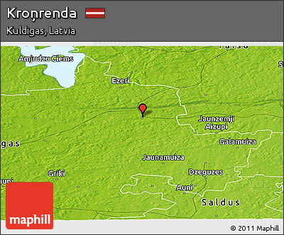 Physical Panoramic Map of Kroņrenda
