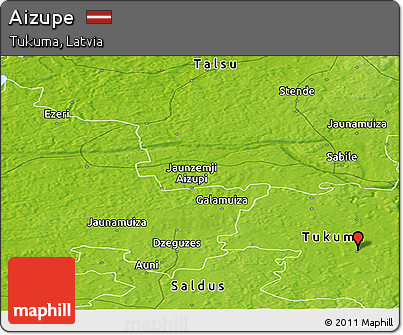 Physical Panoramic Map of Aizupe