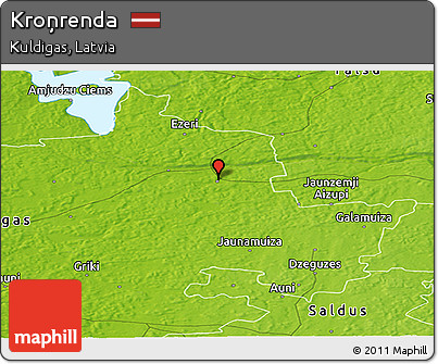 Physical Panoramic Map of Kroņrenda