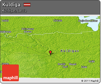 Physical Panoramic Map of Kuldīga