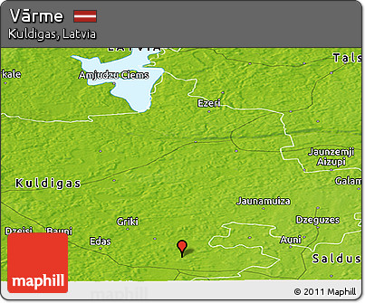 Physical Panoramic Map of Vārme