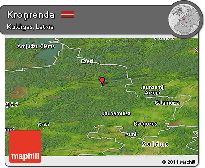 Satellite Panoramic Map of Kroņrenda