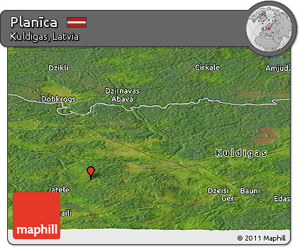 Satellite Panoramic Map of Planīca