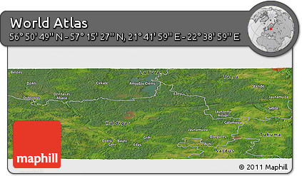 Satellite Panoramic Map of the Area around 57° 3' 8" N, 22° 10' 29" E