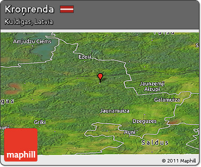Satellite Panoramic Map of Kroņrenda