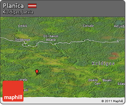 Satellite Panoramic Map of Planīca