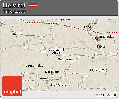 Shaded Relief Panoramic Map of Lielvirbi
