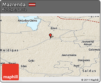 Shaded Relief Panoramic Map of Mazrenda