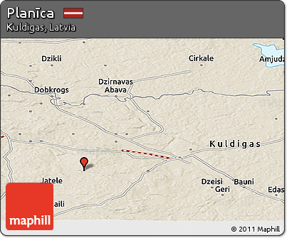 Shaded Relief Panoramic Map of Planīca