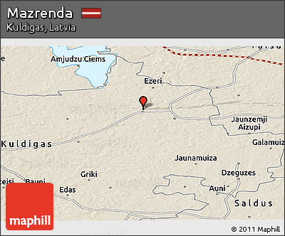 Shaded Relief Panoramic Map of Mazrenda