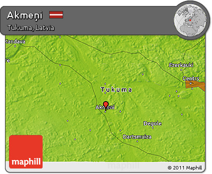 Physical 3D Map of Akmeņi