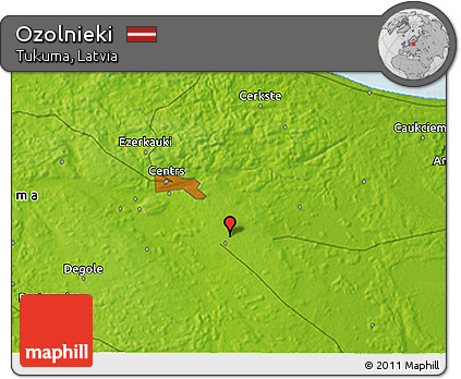 Physical 3D Map of Ozolnieki