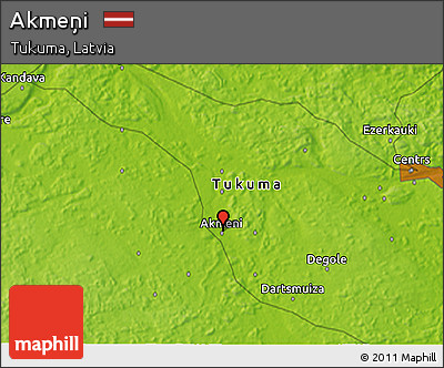 Physical 3D Map of Akmeņi