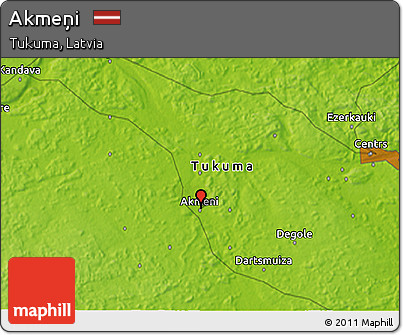 Physical 3D Map of Akmeņi