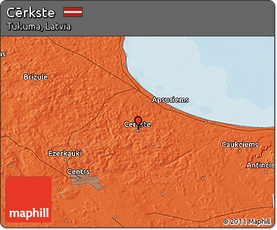 Political 3D Map of Cērkste