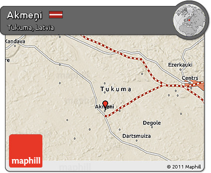 Shaded Relief 3D Map of Akmeņi