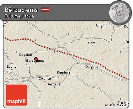 Shaded Relief 3D Map of Bērzuciems