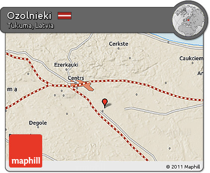 Shaded Relief 3D Map of Ozolnieki