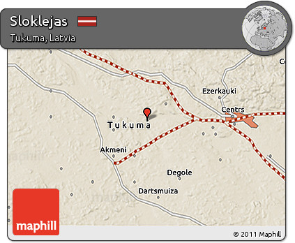 Shaded Relief 3D Map of Sloklejas