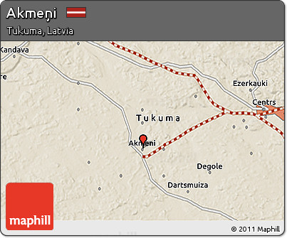 Shaded Relief 3D Map of Akmeņi