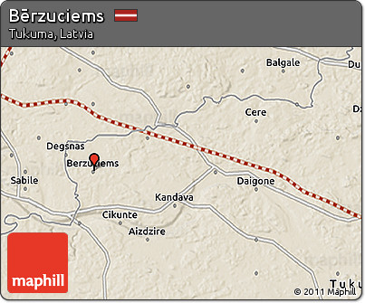 Shaded Relief 3D Map of Bērzuciems