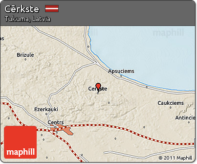 Shaded Relief 3D Map of Cērkste