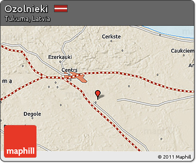 Shaded Relief 3D Map of Ozolnieki