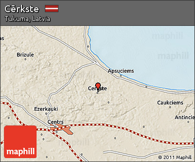 Shaded Relief 3D Map of Cērkste