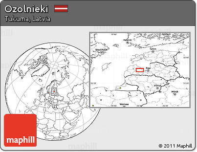 Blank Location Map of Ozolnieki