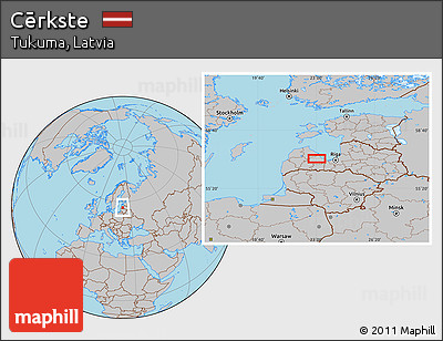 Gray Location Map of Cērkste