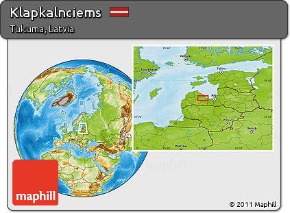 Physical Location Map of Klapkalnciems