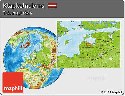 Physical Location Map of Klapkalnciems
