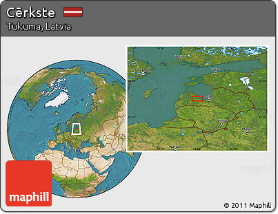 Satellite Location Map of Cērkste