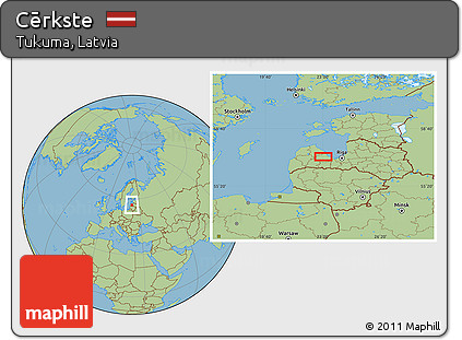 Savanna Style Location Map of Cērkste