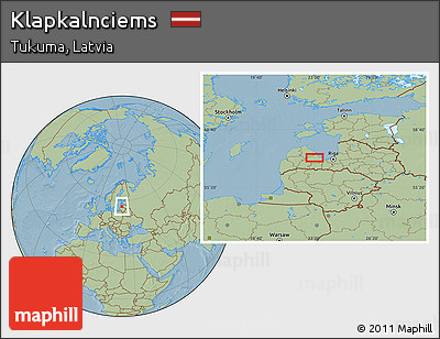 Savanna Style Location Map of Klapkalnciems, hill shading