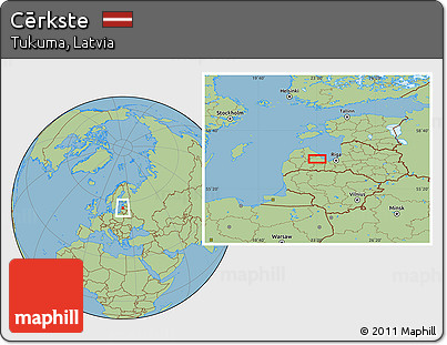Savanna Style Location Map of Cērkste