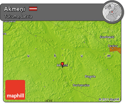 Physical Map of Akmeņi
