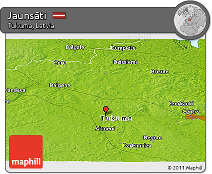 Physical Panoramic Map of Jaunsāti