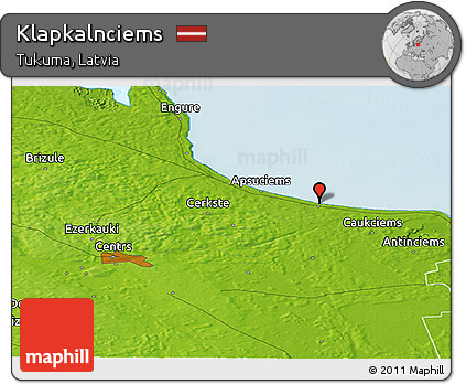 Physical Panoramic Map of Klapkalnciems