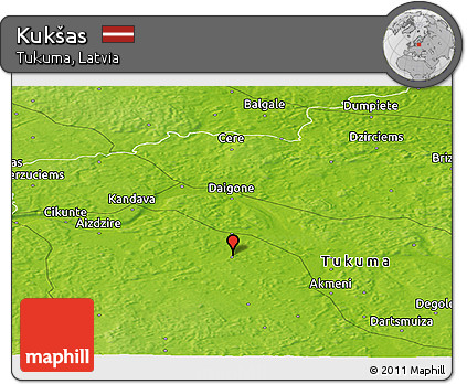 Physical Panoramic Map of Kukšas