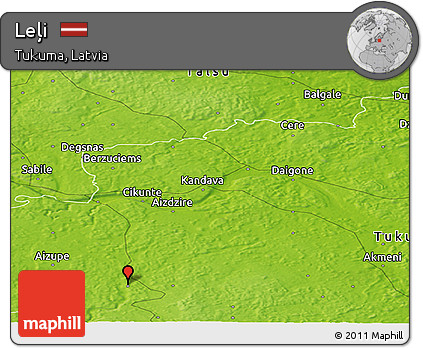 Physical Panoramic Map of Leļi