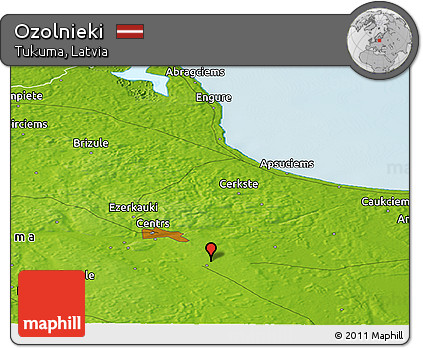 Physical Panoramic Map of Ozolnieki