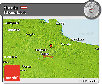 Physical Panoramic Map of Rauda