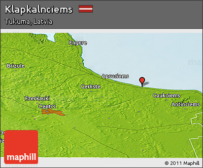 Physical Panoramic Map of Klapkalnciems