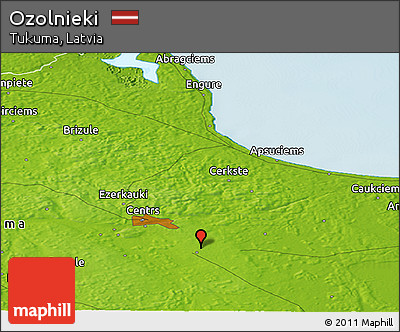 Physical Panoramic Map of Ozolnieki