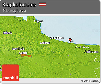 Physical Panoramic Map of Klapkalnciems