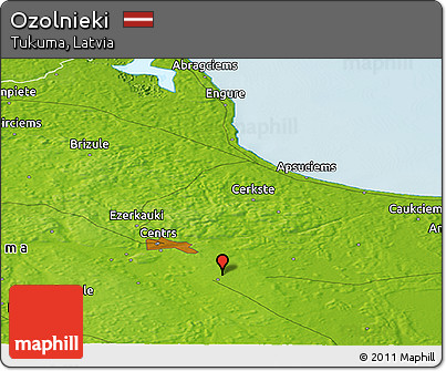 Physical Panoramic Map of Ozolnieki