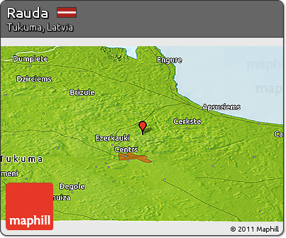 Physical Panoramic Map of Rauda