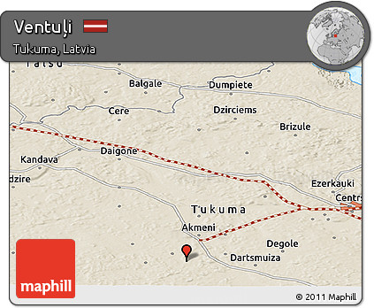 Shaded Relief Panoramic Map of Ventuļi